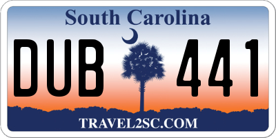 SC license plate DUB441