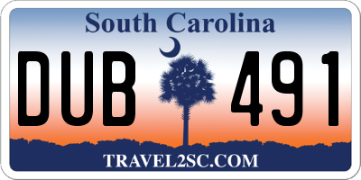 SC license plate DUB491