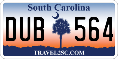 SC license plate DUB564