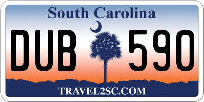 SC license plate DUB590