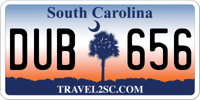 SC license plate DUB656