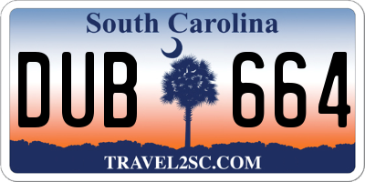 SC license plate DUB664