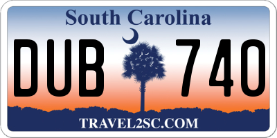 SC license plate DUB740