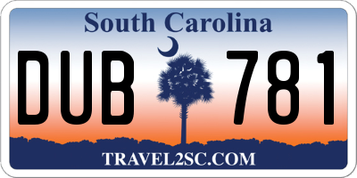SC license plate DUB781