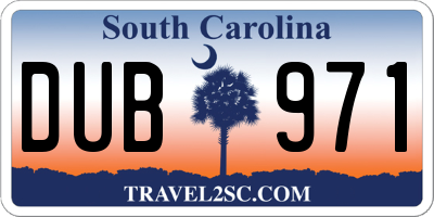 SC license plate DUB971