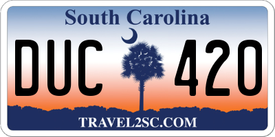 SC license plate DUC420