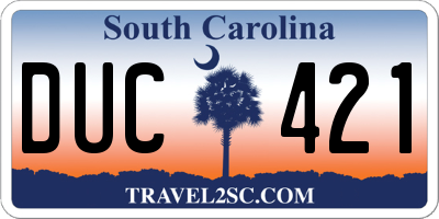 SC license plate DUC421