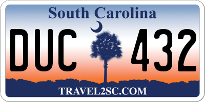 SC license plate DUC432