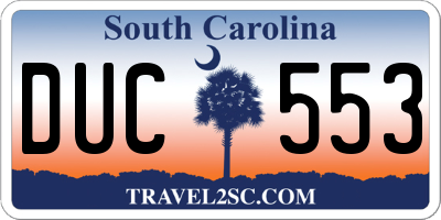 SC license plate DUC553