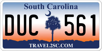 SC license plate DUC561