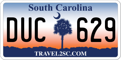 SC license plate DUC629