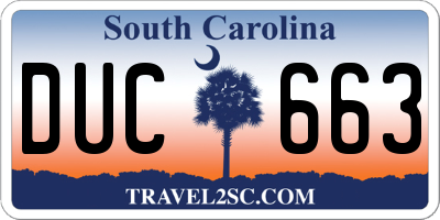 SC license plate DUC663