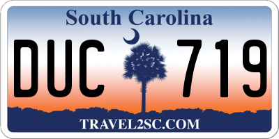 SC license plate DUC719