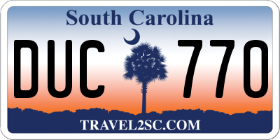 SC license plate DUC770