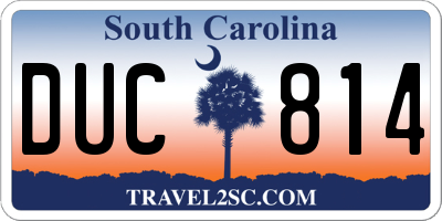 SC license plate DUC814