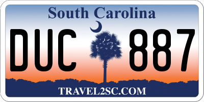 SC license plate DUC887