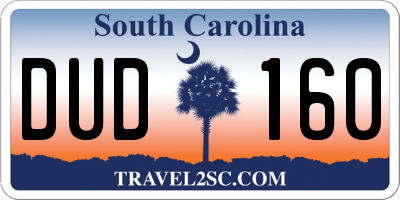 SC license plate DUD160