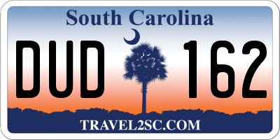 SC license plate DUD162