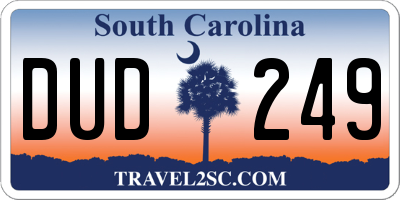 SC license plate DUD249