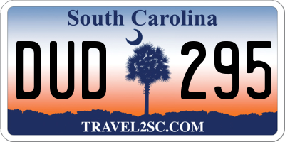 SC license plate DUD295