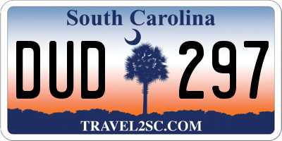 SC license plate DUD297