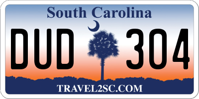 SC license plate DUD304