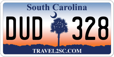 SC license plate DUD328