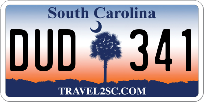 SC license plate DUD341