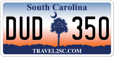 SC license plate DUD350