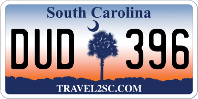 SC license plate DUD396