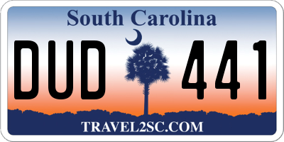 SC license plate DUD441