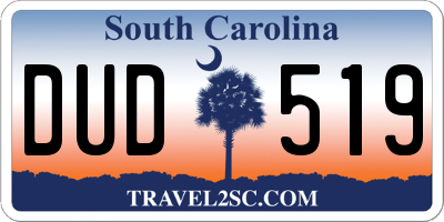 SC license plate DUD519