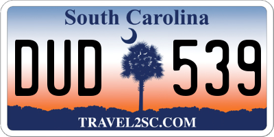 SC license plate DUD539