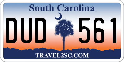 SC license plate DUD561