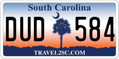 SC license plate DUD584