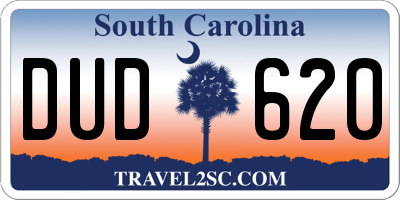 SC license plate DUD620