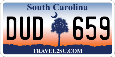 SC license plate DUD659