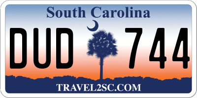 SC license plate DUD744