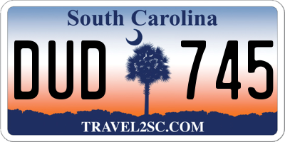 SC license plate DUD745