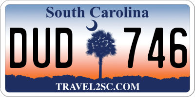 SC license plate DUD746