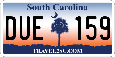 SC license plate DUE159