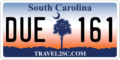 SC license plate DUE161