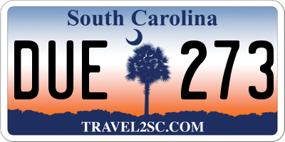 SC license plate DUE273