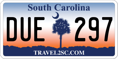 SC license plate DUE297