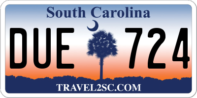 SC license plate DUE724
