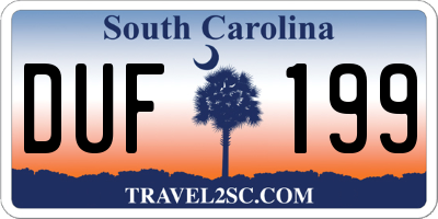 SC license plate DUF199