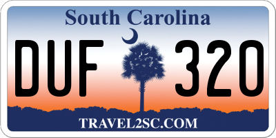 SC license plate DUF320