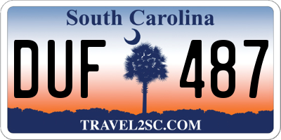 SC license plate DUF487