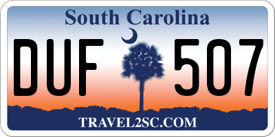 SC license plate DUF507
