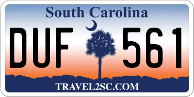 SC license plate DUF561